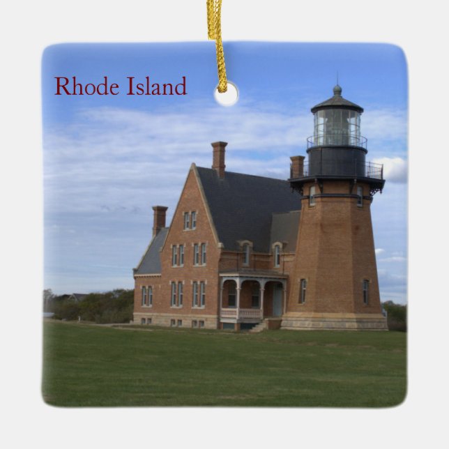 Adorno De Cerámica Rhode Island Lighthouse Ornament (Anverso)