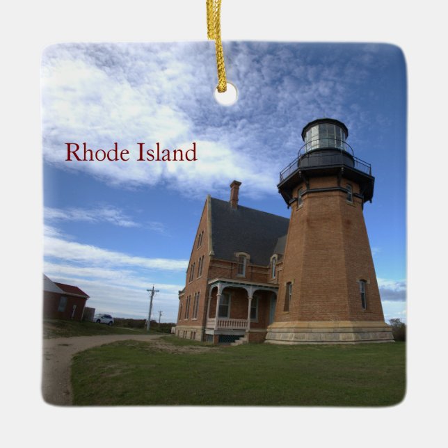 Adorno De Cerámica Rhode Island Lighthouse Ornament (Anverso)