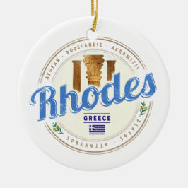 Adorno De Cerámica Rhodes Grecia Vintage Island Aegean Souvenir