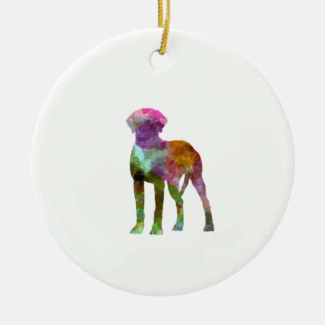 Adorno De Cerámica Rhodesian Ridgeback in watercolor (Frente)