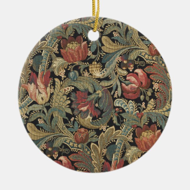 Adorno De Cerámica Rich Floral Tapestry Brocade Antiguo Clásico (Frente)
