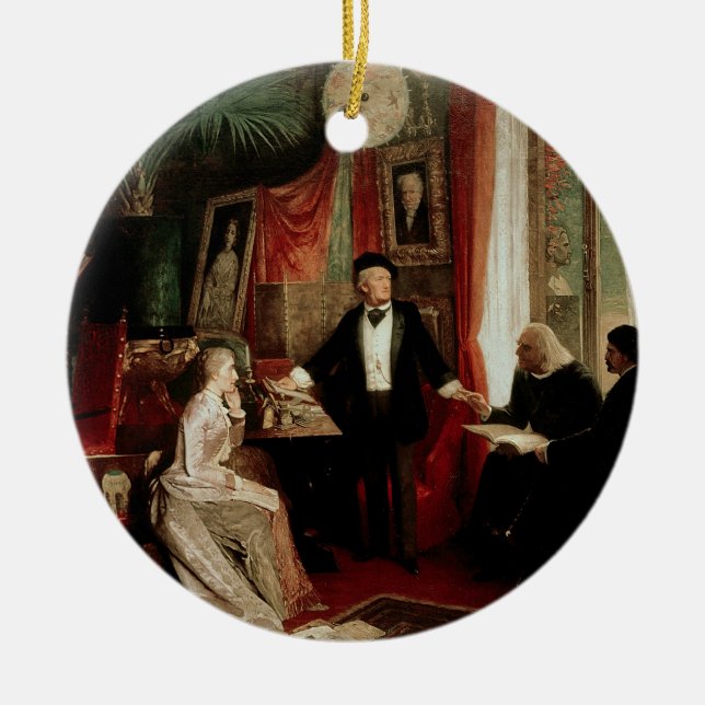 Adorno De Cerámica Richard Wagner con el daught de Franz Liszt y de (Frente)
