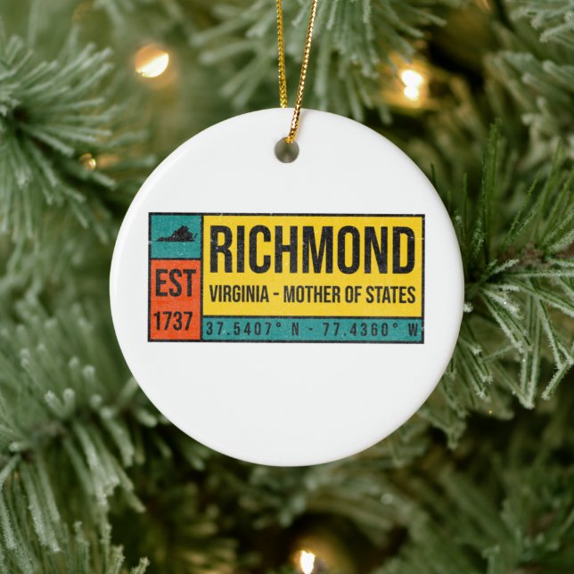 Adorno De Cerámica Richmond Virginia Mother Of All State Souvenir (Árbol)