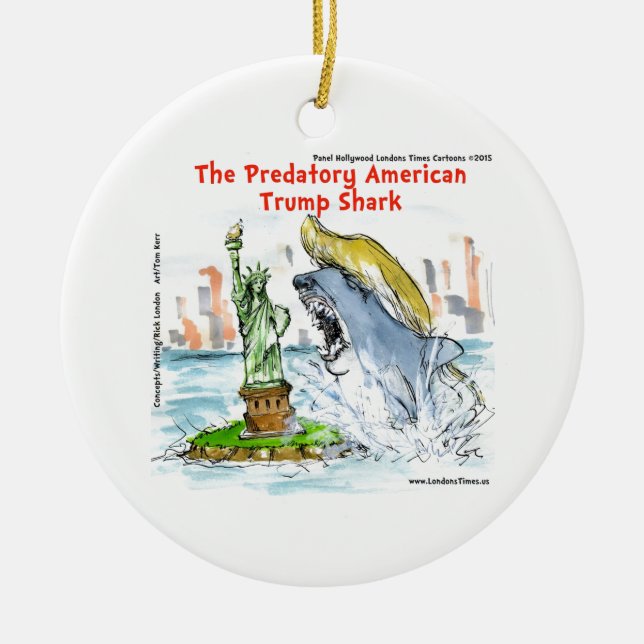 Adorno De Cerámica Rick London Funny Trump Shark (Frente)