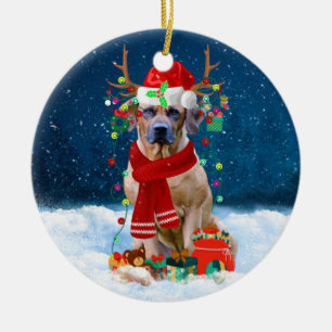 Adorno De Cerámica Ridgeback Perro Rhodés en regalo de Navidades de n
