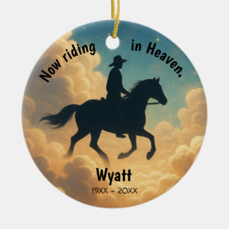 Adorno De Cerámica Riding in Heaven Personalized Christmas Ornament