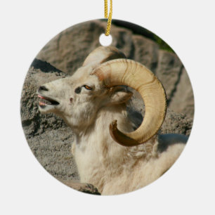 Adorno De Cerámica Ríe divertida oveja bighorn o Ram