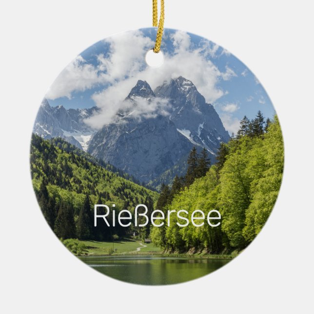 Adorno De Cerámica Riessersee Alpes Garmisch Partenkirchen Bavaria (Frente)