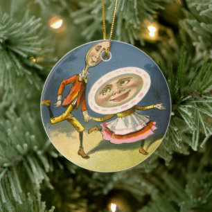 Adorno De Cerámica Rima infantil Vintage Mother Goose Hey Diddle