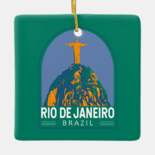 Adorno De Cerámica Río de Janeiro Brasil Viaje a la intemperie