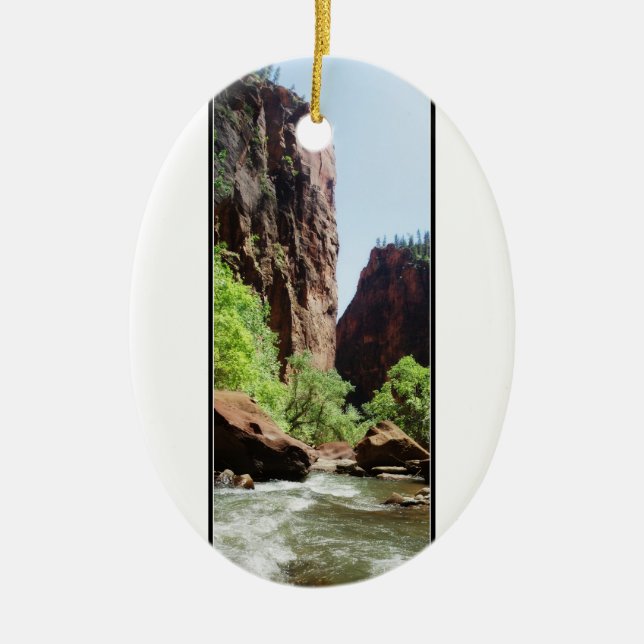 Adorno De Cerámica Río Virgin en el parque Zion Nat'l (Frente)