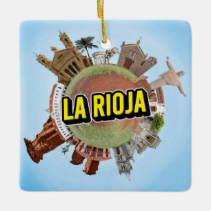 Adorno De Cerámica Rioja Argentina pequeño planeta diminuto punto de