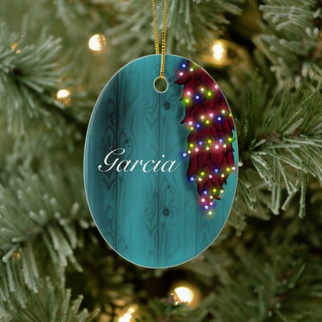 Adorno De Cerámica Ristra roja de Chile sobre luces de Navidades de p (Árbol)