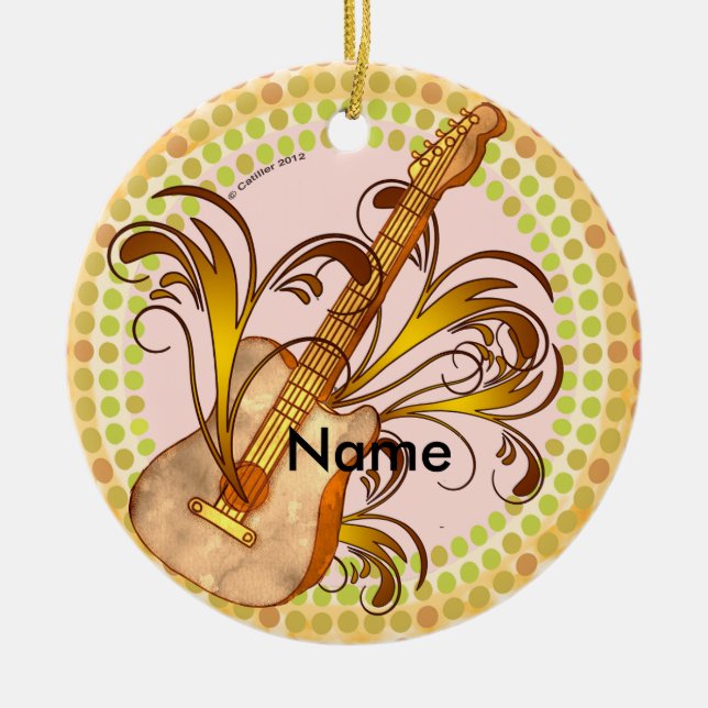 Adorno De Cerámica Ritmo de Guitarra (Frente)