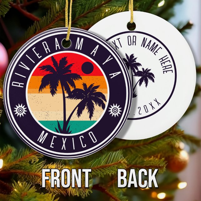 Adorno De Cerámica Riviera Maya México Retro Palm Tree Travel 80 (Subido por el creador)