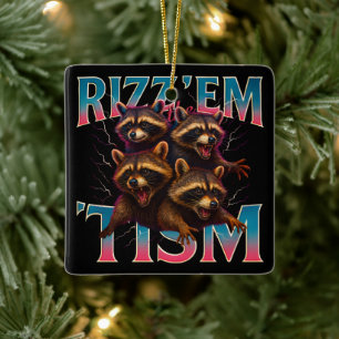 Adorno De Cerámica Rizz Em con el meme de Tism Autismo Mapache Divert