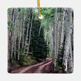 Adorno De Cerámica Road Through The Birch