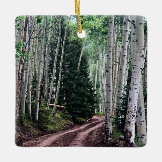 Adorno De Cerámica Road Through The Birch (Anverso)