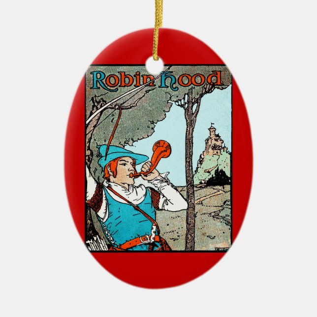 Adorno De Cerámica Robin Hood Antiguo Ilustracion Merry Men (Frente)