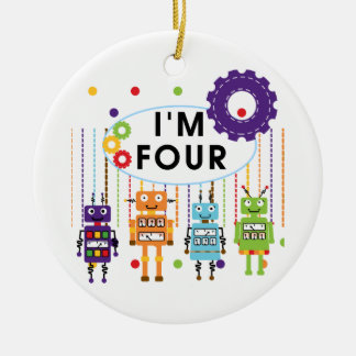 Adorno De Cerámica Robot 4ª camisetas de cumpleaños y regalos