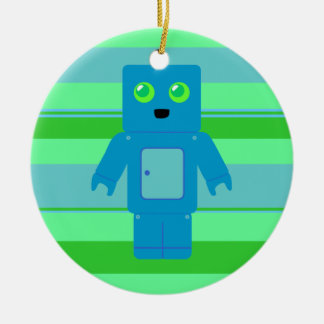 Adorno De Cerámica Robot azul
