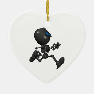 Adorno De Cerámica Robot Bionic del muchacho 3D - corriendo -