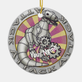 Adorno De Cerámica Robot de dinosaurios de Scifi