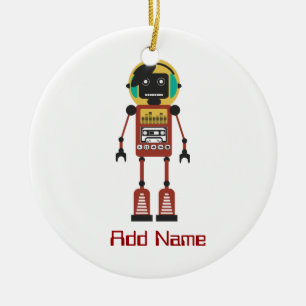 Adorno De Cerámica Robot de radio retro