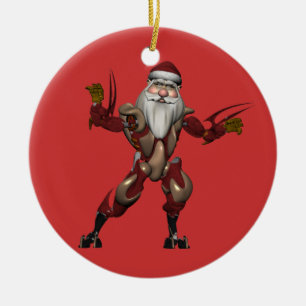 Adorno De Cerámica Robot industrial Santa Claus