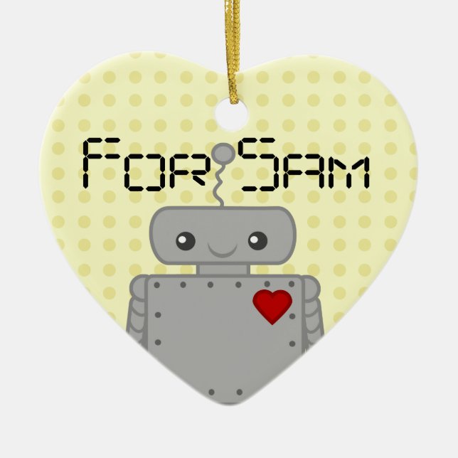 Adorno De Cerámica Robot lindo (Frente)