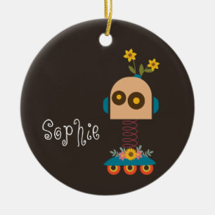 Adorno De Cerámica Robots Navidades