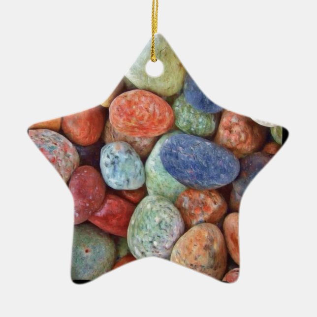 Adorno De Cerámica Roca en rocas multicoloras (Frente)