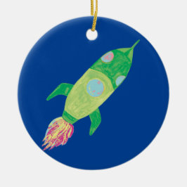 Adorno De Cerámica Roca espacial infantil verde