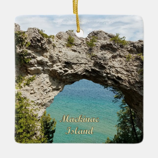 Adorno De Cerámica Rock artístico en la isla Mackinac, Michigan (Anverso)