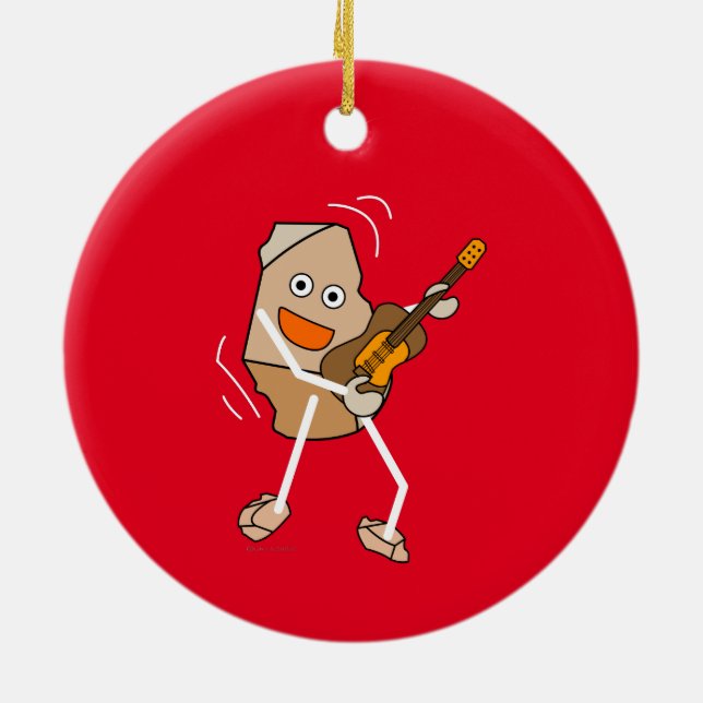 Adorno De Cerámica Rock Guitar (Atrás)