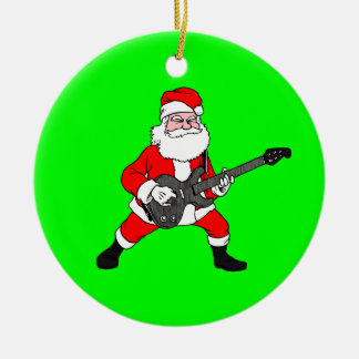 Adorno De Cerámica Rock N Roll Santa Claus