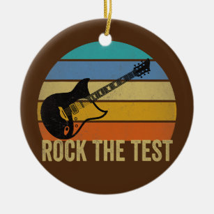 Adorno De Cerámica Rock The Test Guitar Vintage Funny Testing Day