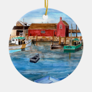 Adorno De Cerámica Rockport Massachussetts New England Pintura