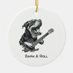 Adorno De Cerámica Rockstar Dog Guitar – Música Animal Vintage