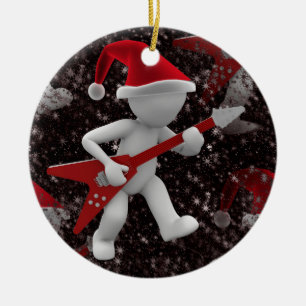 Adorno De Cerámica rockstar santa