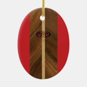 Adorno De Cerámica Rocky Point Hawaii Faux Wood Surfboard