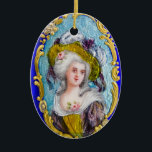 ADORNO DE CERÁMICA ROCOCO LADY CON ROSAS ROSAS ROCAS<br><div class="desc">Esmalte vintage elegante y clásico con retrato romántico de una dama.</div>