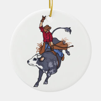 Adorno De Cerámica Rodeo Bull Rider