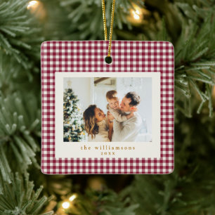 Adorno De Cerámica Rojo Arándano Dulce Cuadrillé Personalizado Navida