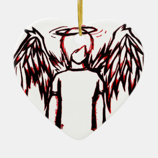 Adorno De Cerámica Rojo caido del ángel