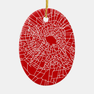 Adorno De Cerámica Rojo de cristal quebrado