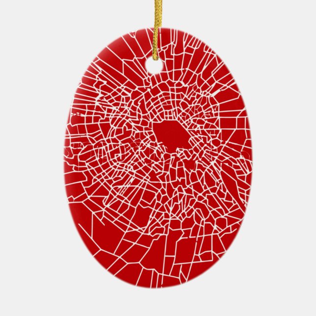 Adorno De Cerámica Rojo de cristal quebrado (Frente)