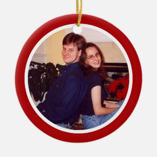 Adorno De Cerámica Rojo y blanco - bilaterales (Frente)