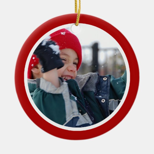 Adorno De Cerámica Rojo y blanco - uno echado a un lado (Frente)