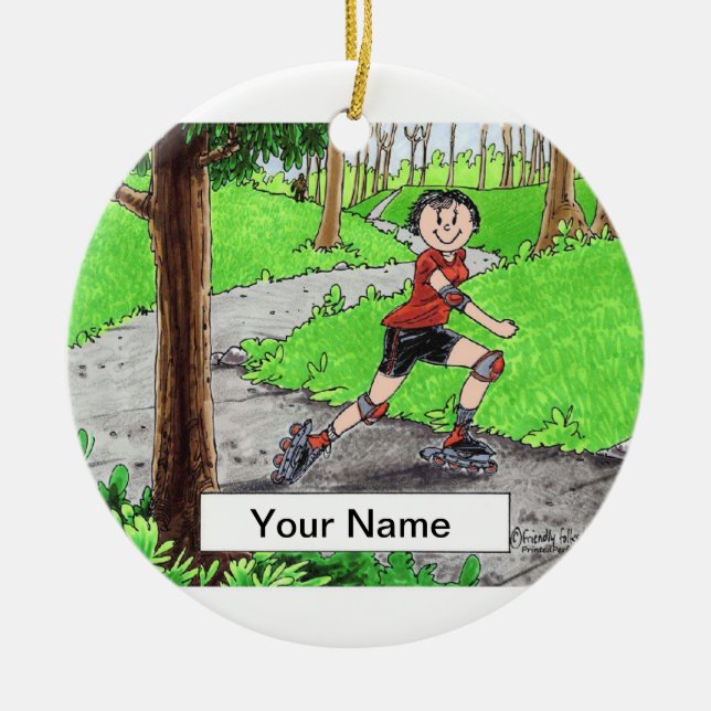 Adorno De Cerámica Rollerbling - Mujer (Frente)